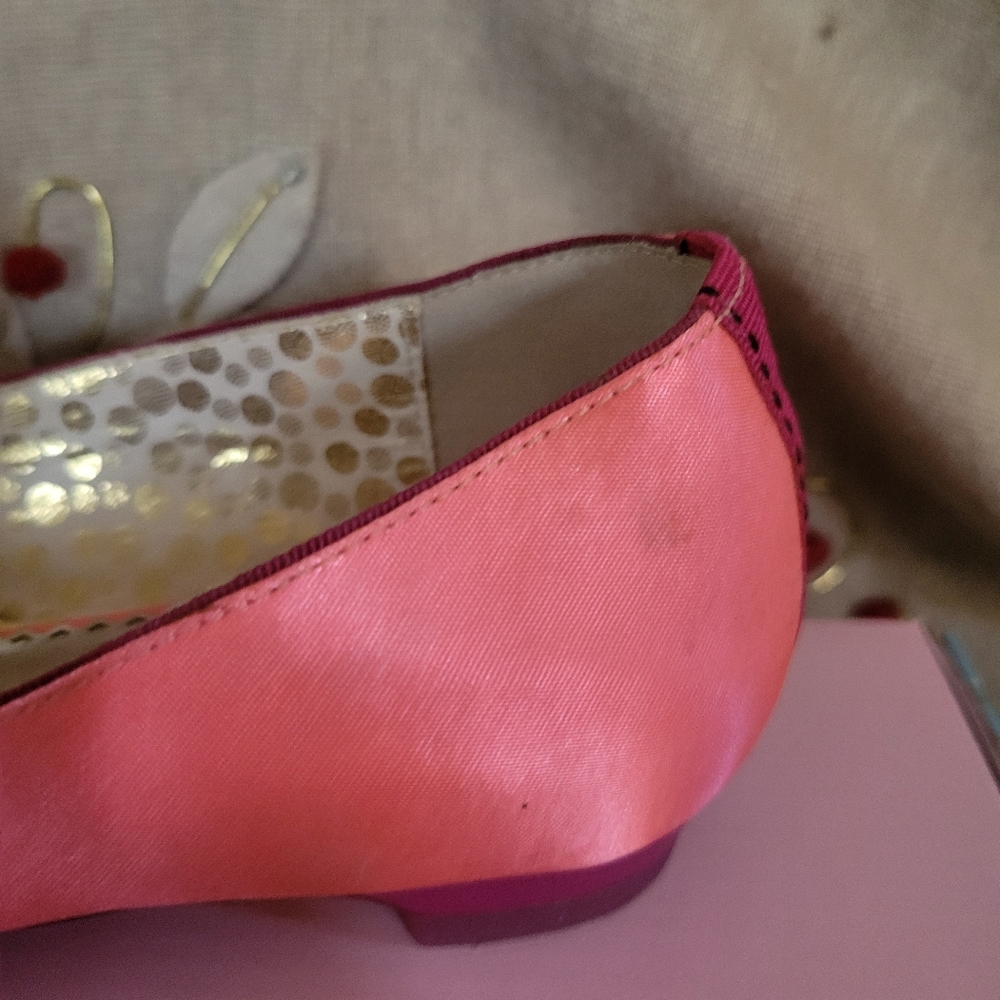 Poetic Licence Pink Peep Toe Flats - Picture 5 of 6